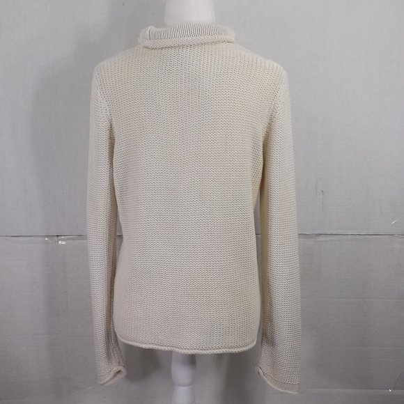 Liz Claiborne Off-White Cotton Knit Sweater M - Picture 9 of 16